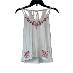 Mudd cream and Pink Embellished boho Tie Tank Top